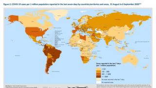 Mapa da Organização Mundial da Saúde mostra América ainda no epicentro da pandemia de coronavírus