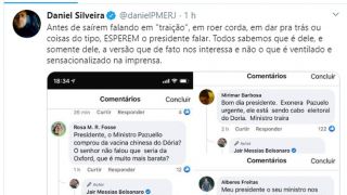 'Não compraremos a vacina da China', diz Bolsonaro em rede social