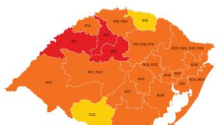Rio Grande do Sul tem três regiões em bandeira vermelha em mapa preliminar