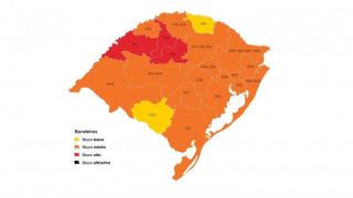 Mapa do distanciamento controlado do RS traz três regiões em vermelho