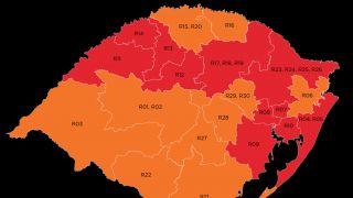 Mapa prévio do Distanciamento Controlado bota Porto Alegre e mais 10 regiões na bandeira vermelha