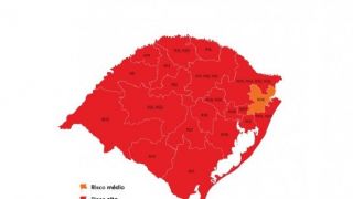 Novo mapa provisório do distanciamento controlado aumenta de 19 para 20 as regiões gaúchas com bandeira vermelha