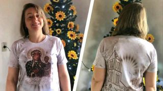 Paróquia está vendendo camisetas personalizadas de Nossa Senhora de Częstochowa