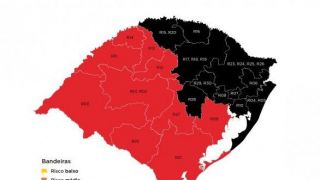 O novo mapa tem número recorde de 11 regiões gaúchas com bandeira preta. Restrições atingem atividades não essenciais