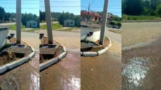 VÍDEO: Caixa d'água em Dom Feliciano está vazando e causando desperdício de água