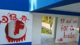 Pórtico de Arambaré sofre vandalismo