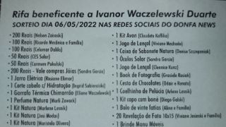 Confira a lista de ganhadores do sorteio da rifa beneficente para ajudar Ivanor Waczelewski 