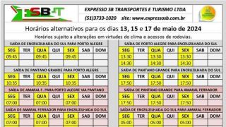 HORÁRIOS DE ÔNIBUS VOLTAM AO NORMAL EM AMARAL FERRADOR