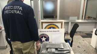Receita Federal apreende mais de sete quilos de cocaína no Salgado Filho