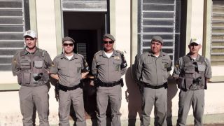 Pelotão da Brigada Militar recebe visita do comdante do 30° BPM/Camaquã