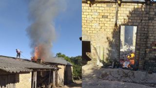 FOTOS E VÍDEO: Fogo destrói estufa de fumo na Cavadeira, interior de Dom Feliciano