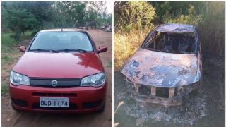 Carro furtado numa propriedade rural de Camaquã nesse domingo (28) é encontrado queimado em Chuvisca