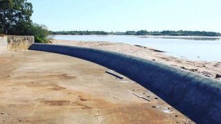 Barragem Santa Bárbara em Pelotas atinge nível mais baixo da história